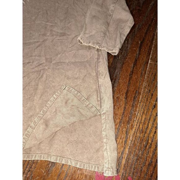 Small Tantrums Light Brown Embroidered Floral VNeck Pullover Shirt Top Rayon - Picture 4 of 4